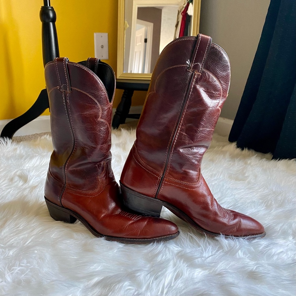 EUC Vintage 1970-1990s Laredo Cowboy Boots Brown Leather 11.5